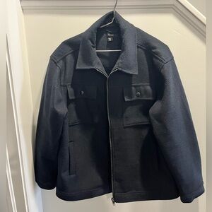 Men's Navy Wool Trucker Jacket
